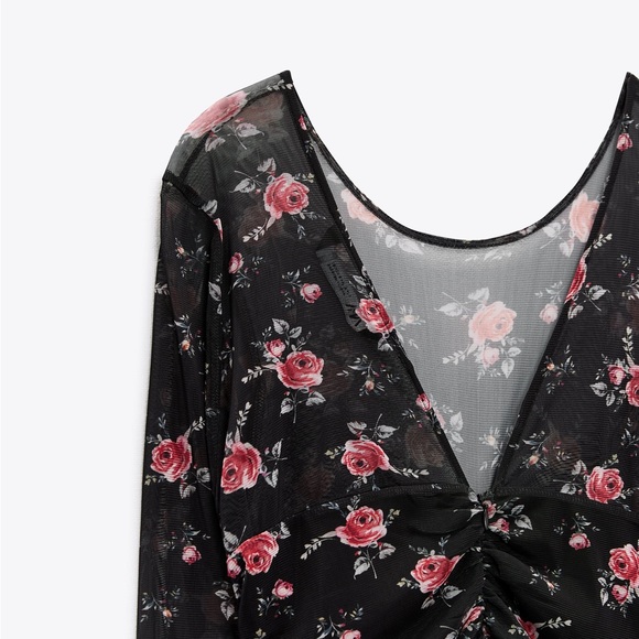Zara Floral Print Tulle Mini - Picture 4 of 12